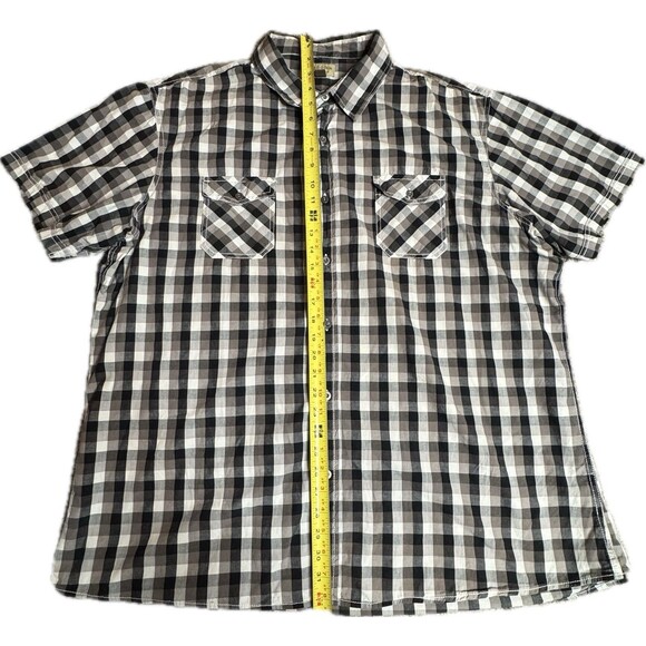 Plaid Black & White Men's Fish Short Sleeve Shirt by Sonoma Size XXL Pre-owned - Picture 5 of 11